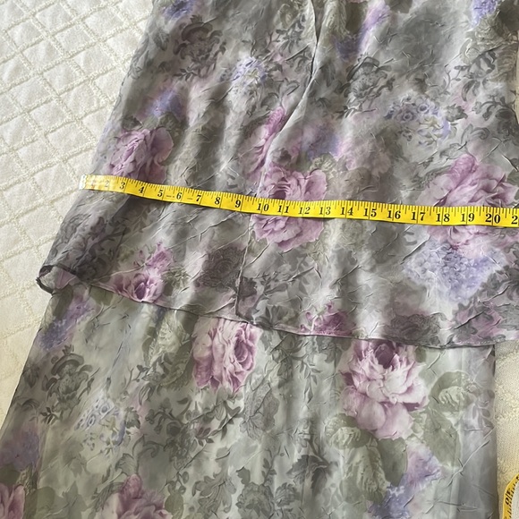 VINTAGE Miss Dorby Maxi Tea Dress Women 18 Purple Floral Print Modest Elegant - Picture 6 of 10